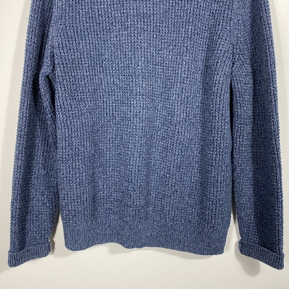 L.L. Bean Men's 100% Organic Cotton Waffle Knit Sweater, Quarter Zip size Large - Picture 10 of 12